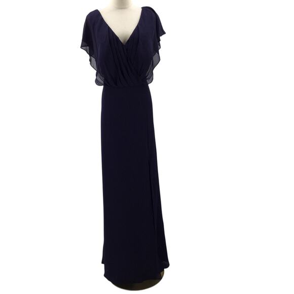 AW BRIDAL 16 2X plus dark navy blue bridesmaid formal gala party maxi NEW B24 - Picture 1 of 9